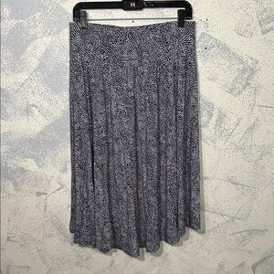 Hilary Radley Pleated Midi Skirt - Black & White Dot Print | Size M